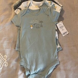 Carter's Blue and White Infant Onesies